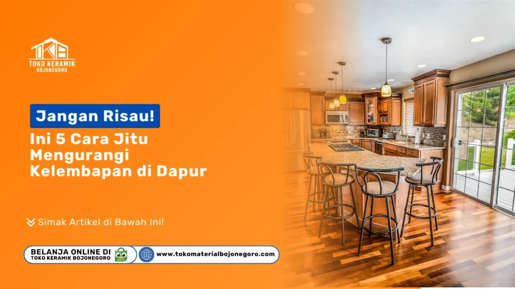 dapur dengan lantai motif kayu