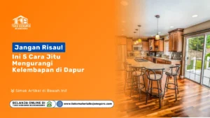 dapur dengan lantai motif kayu