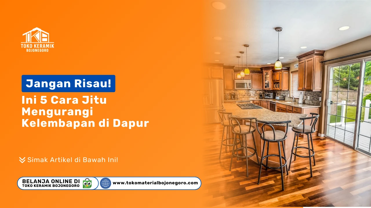 dapur dengan lantai motif kayu